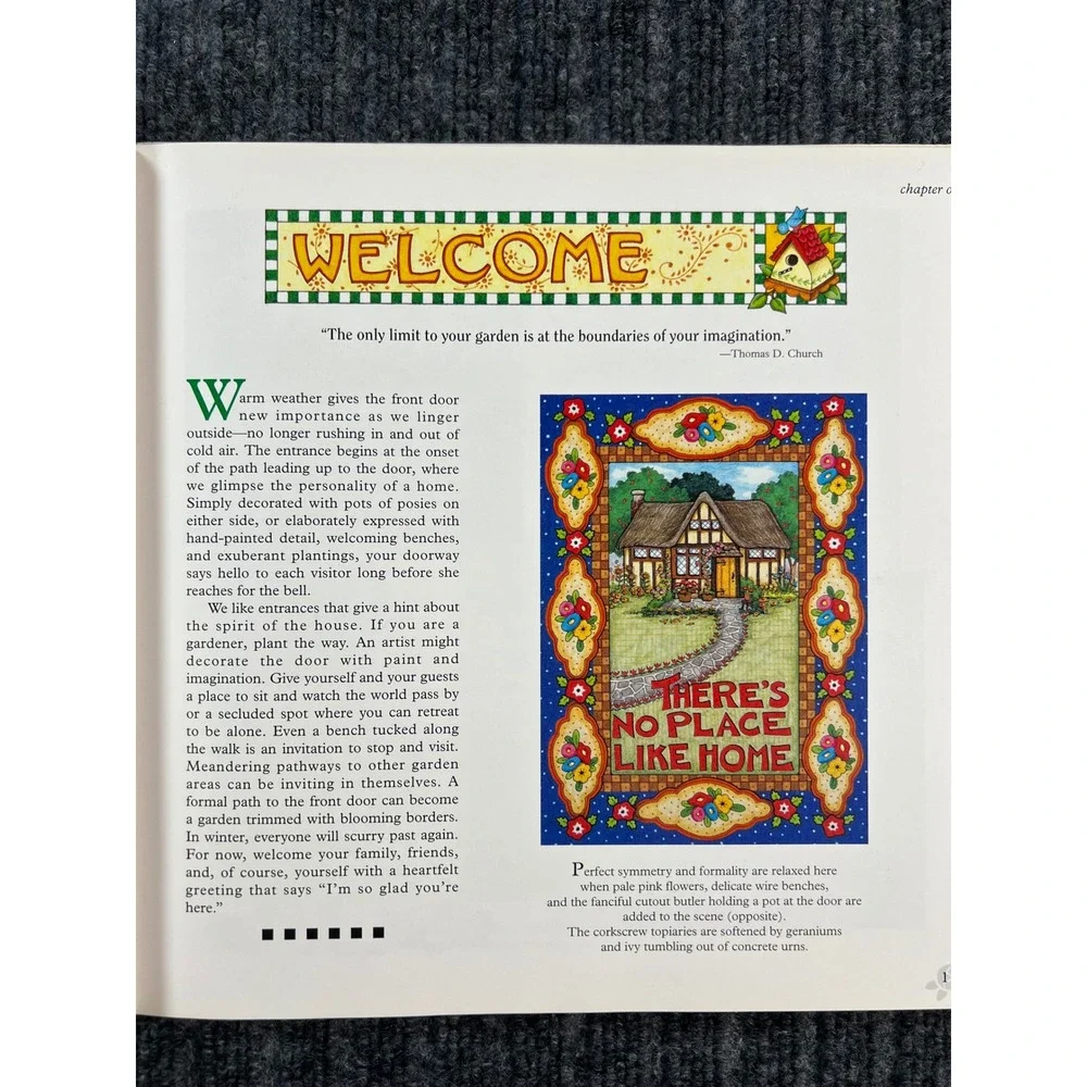 Vtg 90s MARY ENGELBREIT Outdoor Companion Book Hardcover Gardening Cozy DIY 1996